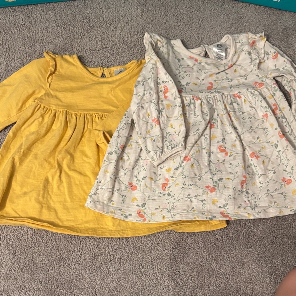 Bundle Yellow and Floral Baby Dresses